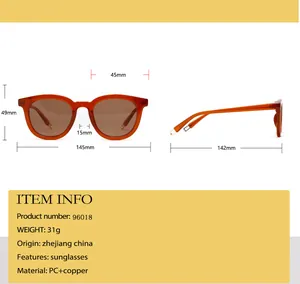 Spécifications détaillées des dimensions de la monture et des verres de ces lunettes
