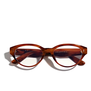 Classic cat eye sunglasses in dark tortoise shell acetate frame with CE certification