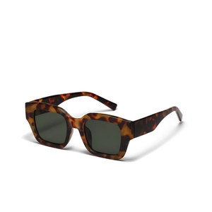 Vintage oversized rectangular sunglasses in tortoiseshell frame with dark tinted lenses