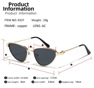 Guide des tailles détaillé pour lunettes œil de chat avec dimensions du cadre