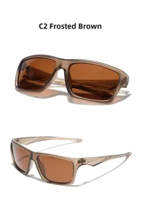 Detail view of matte brown Y2K sunglasses frame showing interior model specifications