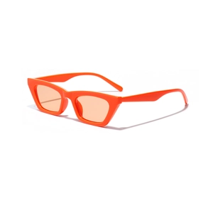 Lunettes de soleil carrées orange vif tendance avec finition rétro jelly pour femmes
