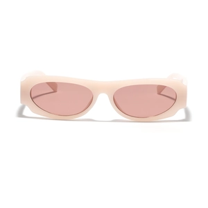 Y2K style rectangular oversized sunglasses in light pink with tinted lenses for women and men