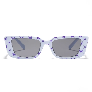 Y2K Millennium Style Butterfly Pattern Rectangle Sunglasses For Women UV400 Square Frame Retro Fashion Sun Glasses Trendy Eyewear
