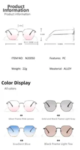 Detailed size specifications and material chart for these oversized polygon sunglasses