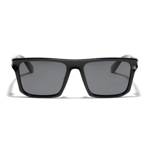 Classic black square TR90 polarized sunglasses with dark grey lenses for men and women
