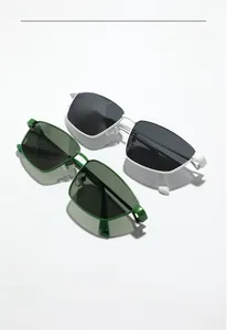 Detailed view of fashion rectangular sunglasses in 9335 series with multiple colors
