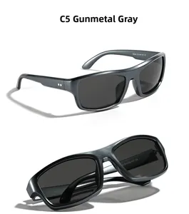 Detailansicht der Y2K Sportsonnenbrille in Gunmetal mit Spezifikationen und CE-Zeichen
