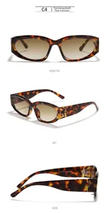 Vues détaillées de lunettes de soleil écaillées avec verres dégradés marron et branches
