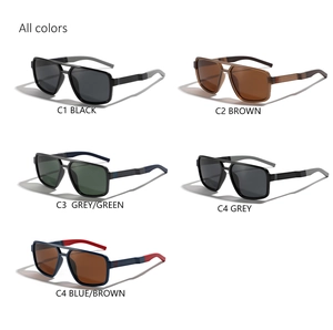 Lunettes de soleil aviateur Y2K polarisées en plusieurs couleurs avec monture TR90 carrée