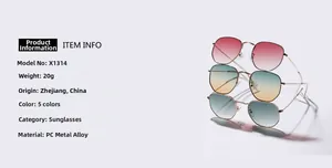Detailed view of square frame gradient sunglasses with gold metal alloy temples