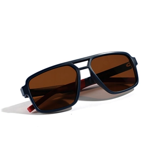 Lunettes de Soleil Polarisées TR90 pour Femmes Hommes Y2K Double Pont Carrées Aviateur UV400 Mode Verres TAC Soleil