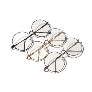 Minimalist large round metal frame glasses in various colors for a retro vintage look