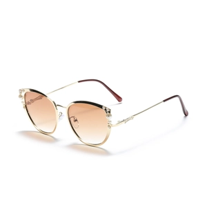 Lunettes de Soleil Femmes Œil de Chat Luxe Monture en Métal Décoration Künstliche Perles Verres AC Dégradés UV400 Rétro Élégant Fête Mode