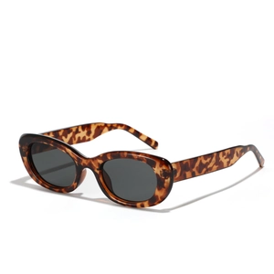 Retro oval tortoise shell sunglasses for men with grey UV protection lenses
