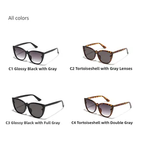 Detailed view of large butterfly cat eye sunglasses in black and tortoiseshell finishes
