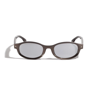 Occhiali da sole ovali di tendenza 2024 con montatura in metallo bronzo e lenti grigie unisex