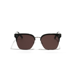 Modische Halbrand-Sonnenbrille mit Metallrahmen und Nieten für Damen und Herren