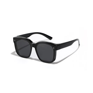 Occhiali da sole da uomo quadrati oversize TR polarizzati con montatura nera