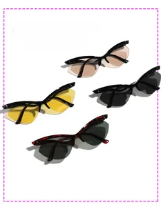 Rimless butterfly cat eye sunglasses in four assorted colors including tortoiseshell and black