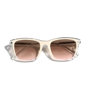 Modische TR90 transparente zweifarbige Sonnenbrille mit rosa Verlaufsgläsern für Damen