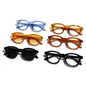 Lunettes de soleil rondes rétro à monture épaisse en plusieurs couleurs variées