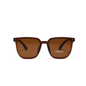 Klassische quadratische TR90 Polarisierte Sonnenbrille für Herren in Bernstein-Optik