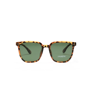 Klassische TR90 Polarisierte Sonnenbrille für Herren mit Schildpatt-Rahmen und grünen Gläsern