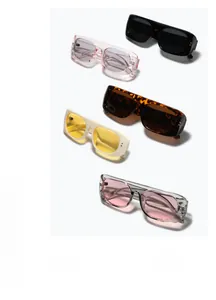Multiple Y2K square frame sunglasses in black, tortoiseshell and vibrant colors