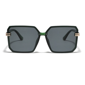 Fashion Oversized Square Geometric Sunglasses Women Men UV400 Protection PC Frame AC Lens Metal Decoration Retro Eyewear