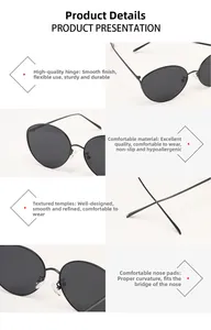 Détails des charnières en métal, des plaquettes de nez et des branches de lunettes