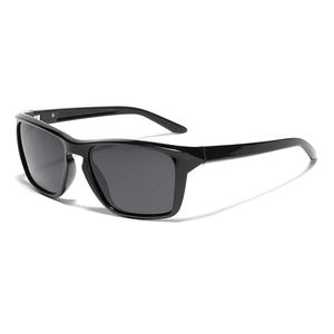 Classic TR90 polarized sunglasses for men and women featuring square black frames