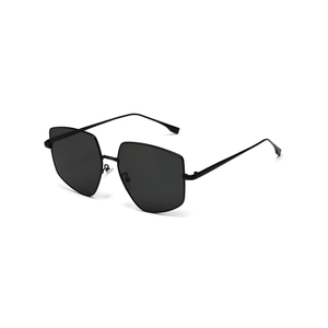 Modern oversized hexagonal metal frame sunglasses with dark lenses for a stylish look
