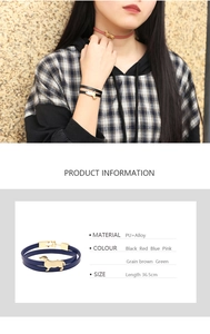 Detail showing colorful PU leather bracelets with golden alloy dachshund pendants