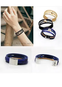Macro detail of multilayer magnetic bracelet with sparkling stars and secure silver clasp