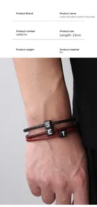 Vue détaillée du bracelet multicouche en cuir PU tressé avec fermoir magnétique et perles