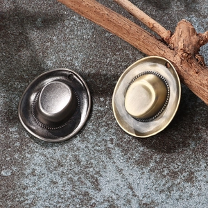 Cowboy hat metal pendant charms in antique silver and bronze for DIY necklaces