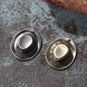 Antique bronze and silver cowboy hat charms for DIY jewelry and necklaces