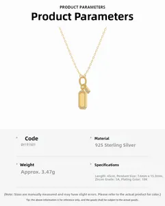 Dettaglio della collana in argento S925 con placcatura in oro 18K e zirconi 5A
