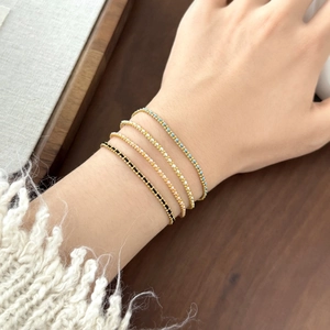 Stackable S925 silver beaded bracelets with colorful woven cords for women fashion