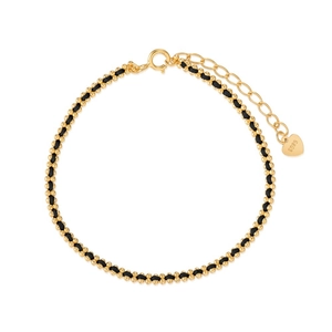 Minimalist S925 sterling silver beaded bracelet with heart charm and lobster clasp