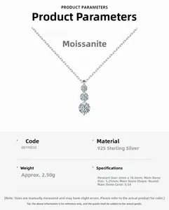 Macro detail of S925 sterling silver necklace with three round moissanite stones