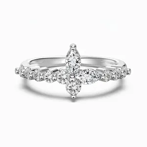 925 Sterling Silver Butterfly Ring For Women Marquise Zirconia Inlaid French Style Forest Exquisite Daily Hand Jewelry Wedding Gift