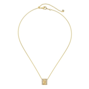 Collier en argent S925 avec pendentif cylindre épi de blé doré et pierres en zircon brillant