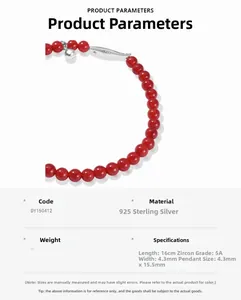 Dettagli tecnici del bracciale in argento S925 con agata rossa e charm pesce