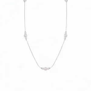 Élégant Collier de Künstliche Perles en Argent Sterling 925 pour Femmes Chaîne de Clavicule Minimaliste Künstliche Perles Rondes Bijoux Cadeau