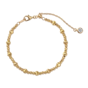 Bracelet à perles en argent sterling S925 français avec fermoir mousqueton et zircon