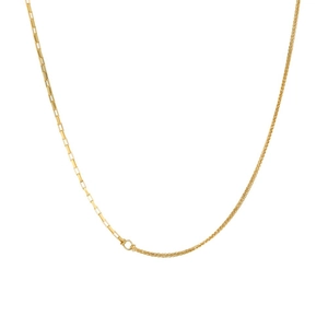 Dual-style gold S925 silver necklace with rectangular link and wheat chain design