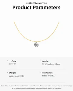 Detail view of S925 sterling silver mermaid tear necklace specifications and weight info