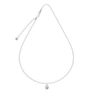 S925 Sterling Silver Mermaid Tear Necklace with Pear-cut Cubic Zirconia Pendant